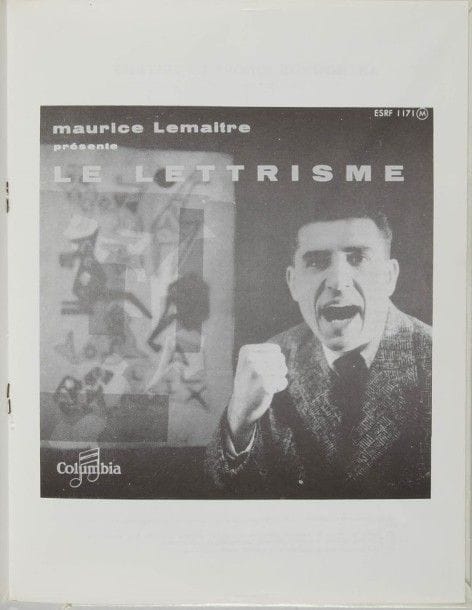 LEMAITRE Maurice. Poèmes et musique lettriste. Lettrisme, (Paris), 1971. Chemise in-4 contenant 3 disques vinyle 45 t. : 1 - Réédition du 45 t. « Maurice Lemaître présente le lettrisme » de 1958. 2 - Un des 100 exemplaires pressés pour UR n°6, 1966. 3 - « Le crochet », 45 t. vierge à graver soi-même…