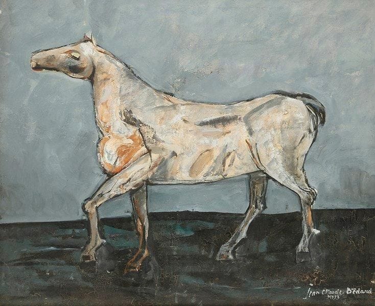 Jean-Claude BEDARD (1928-1987)
Cheval, 1953 Huile sur toile. Signée et datée en bas à droite. 60 x 73 cm