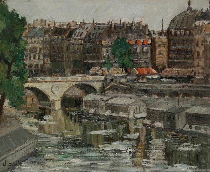 Denise CALLÉ (né en 1915)
Paris, Pont sur la Seine, 1936 Huile sur toile. Signée et datée en bas à gauche. 60 x 73 cm