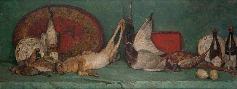 Constantin FONT (1890-1954)
Nature morte au gibier, 1931 Huile sur toile. Signée et datée en haut à droite. 67 x 171 cm