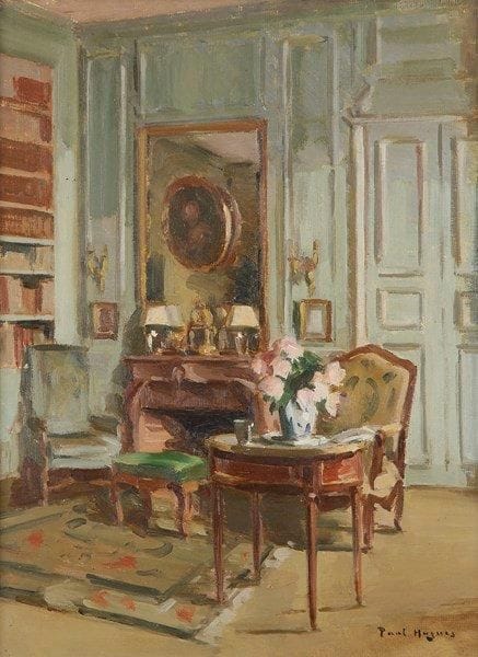 Paul Jean HUGUES (1891-1950)
Intérieur au guéridon Huile sur toile. Signée en bas à droite. 35 x 27 cm