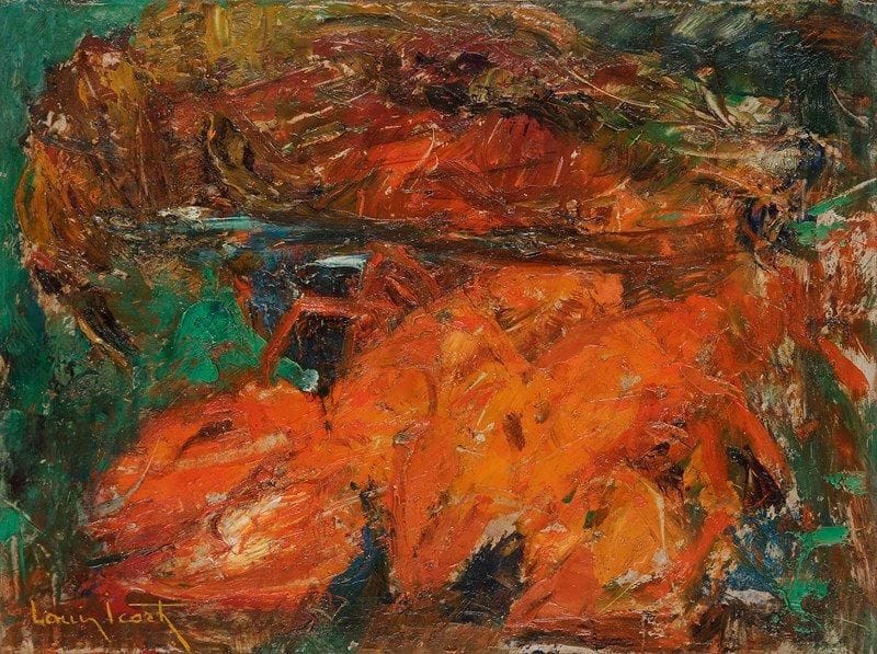 Louis ICART (1888-1950)
Homard et faisane Huile sur isorel. Signée en bas à gauche. Monogrammée, titrée et annotée XVII-90 au dos. 30 x 40,5 cm