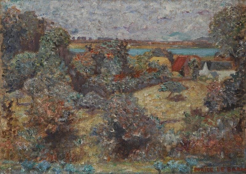 Maïce LE BARON (XXe siècle)
Paysage en bord de mer Huile sur toile. Signée en bas à droite. 33 x 46 cm