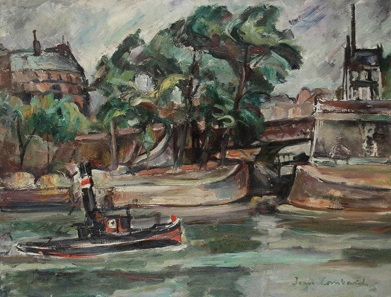 Jean LOMBARD (1895-1983)
Bateau sur la Seine Huile sur toile. Signée en bas à droite. (Toile doublée). 89 x 116 cm