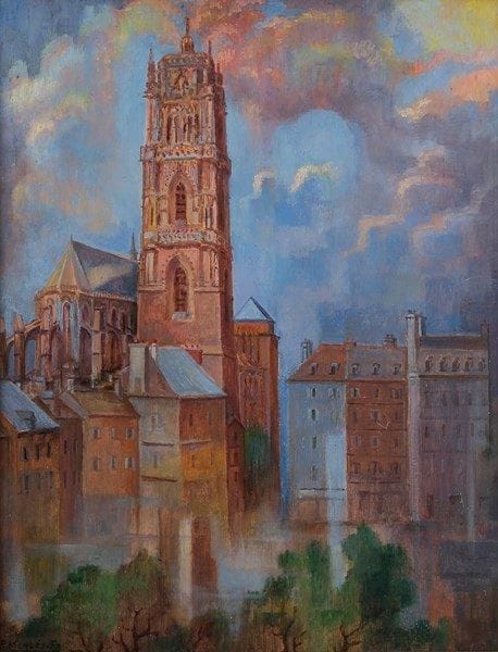 René MENDES-FRANCE (1888-1985)
Cathédrale de Rodez Huile sur panneau. Signée en bas à gauche. 65 x 50 cm