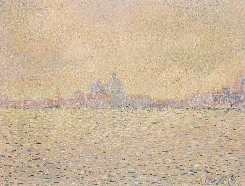 Serge MENDJISKY (Né en 1929)
Venise, le Grand Canal Huile sur toile. Signée en bas à droite. 50 x 65 cm
