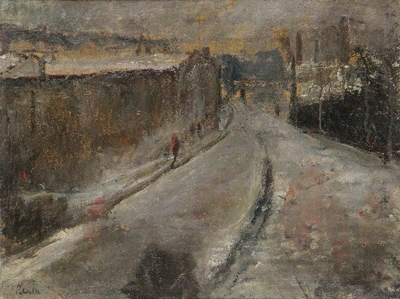 Adolphe PÉTERELLE (1874-1947)
La Route Huile sur toile. Signée en bas à gauche. 46 x 61 cm