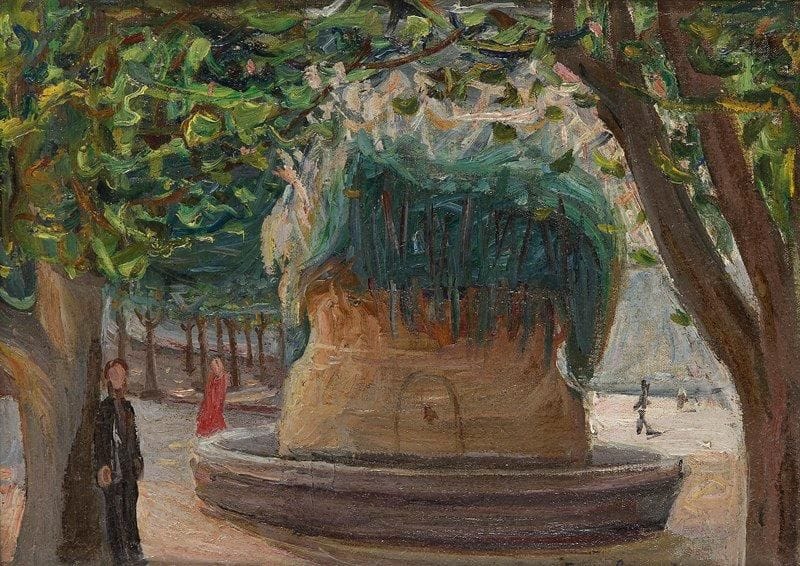 Emile SABOURAUD (1900-1996)
La Fontaine Huile sur toile. Signée en bas à droite. (Restauration). 33 x 41 cm