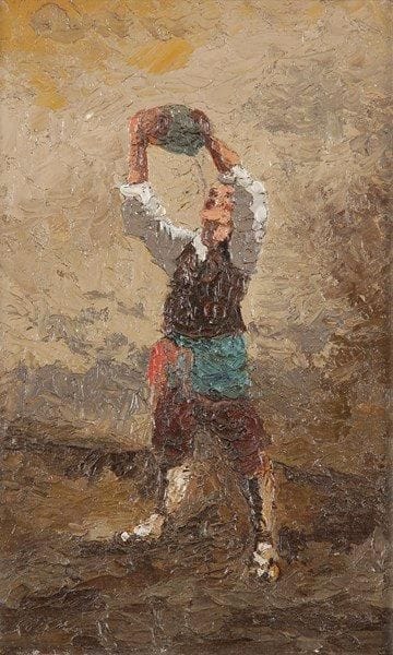 Dominique FRASSATI (1896-1947) attribué à
Homme buvant Huile sur panneau. Non signée. 32,5 x 20 cm