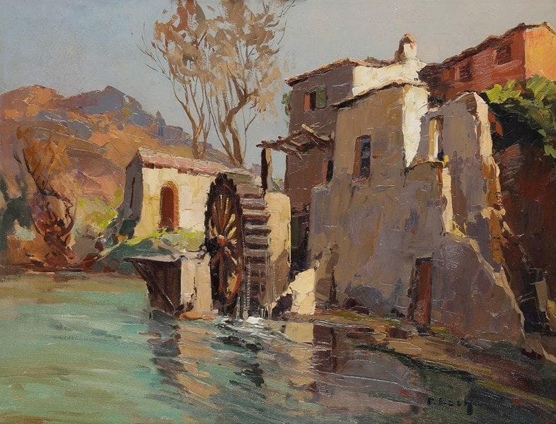 PIERRE BACH (1906-1971)
Moulin en Corse Huile sur toile. Signée en bas à droite. 50 x 65 cm