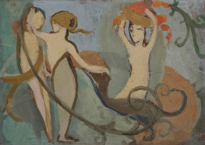 Marie LAURENCIN (1885-1956)
Les Trois jeunes filles Huile sur panneau. Non signée. 19,5 x 26,5 cm Provenance: - Vente Versailles, juin 1971, n° 145. - Galerie Maurice Sternberg, Chicago. - Vente Lousiana Auction Exchange, Baton Rouge, LA, septembre 1993, n° 134. - Vente, Franck H. Boos Gallery, Troy, MI, juillet 1994, n° 553. - Collection Fischer, États-Unis. - Acquis par l'actuel propriétaire à ce dernier en 2006. Bibliographie: Daniel Marchesseau, Marie Laurencin 1883-1956 Catalogue raisonné de l'oeuvre peint, volume 1, Éditions du Musée Marie Laurencin, Japon, 1986-1999, numéro 57, reproduit page 72.