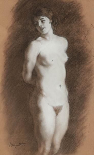 LOUIS ANQUETIN (1861-1932)
Jeune femme nue debout Pastel. Porte le cachet de la signature en bas à gauche. 55 x 34,5 cm