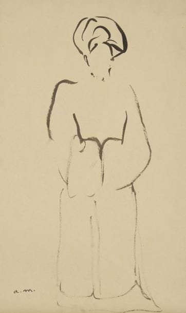 Albert Marquet (1875-1947)
Oriental au turban Dessin à l'encre. Monogrammé en bas à gauche. 37 x 22 cm