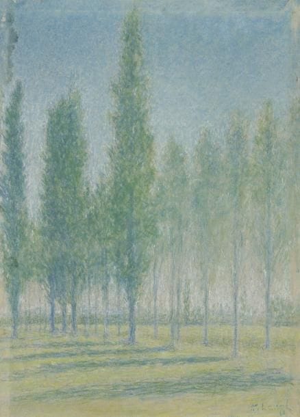 Achille LAUGE (1861-1944)
Paysage aux peupliers Pastel. Porte le cachet de la signature en bas à droite. 57 x 43 cm Provenance: Collection du Docteur Pierre Amiel.