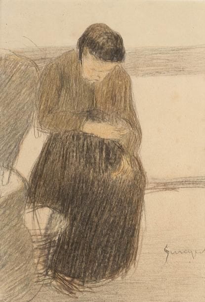 Joaquin SUNYER (1874-1956)
Femme assise Dessin au crayon. Signé en bas à droite. 27 x 18,5 cm