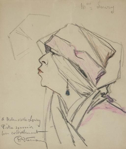 Charles Garabed ATAMIAN (1872-1947)
Portrait de Madame Loury Dessin au crayon noir et de couleurs. Signé et dédicacé en bas à gauche. 24 x 20,5 cm
