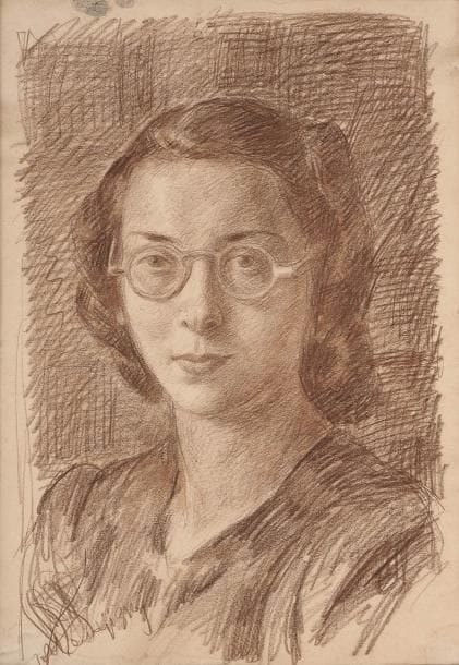 Maurice MENDJIZKY (1889-1951)
Portrait de femme Dessin au crayon brun. Signé en bas à gauche. 45 x 32 cm