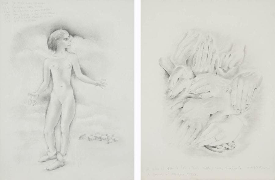 Mariette LYDIS (1890-1970)
Les Mains - Jeune fille2 dessins à la mine de plomb. Non signés. Annotés. 32 x 25 cm et 34,5 x 26 cm