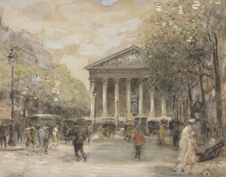 Franz Charlet (1862-1928)
Rue Royale Aquarelle et gouache. Signée en bas à gauche. 29 x 37 cm