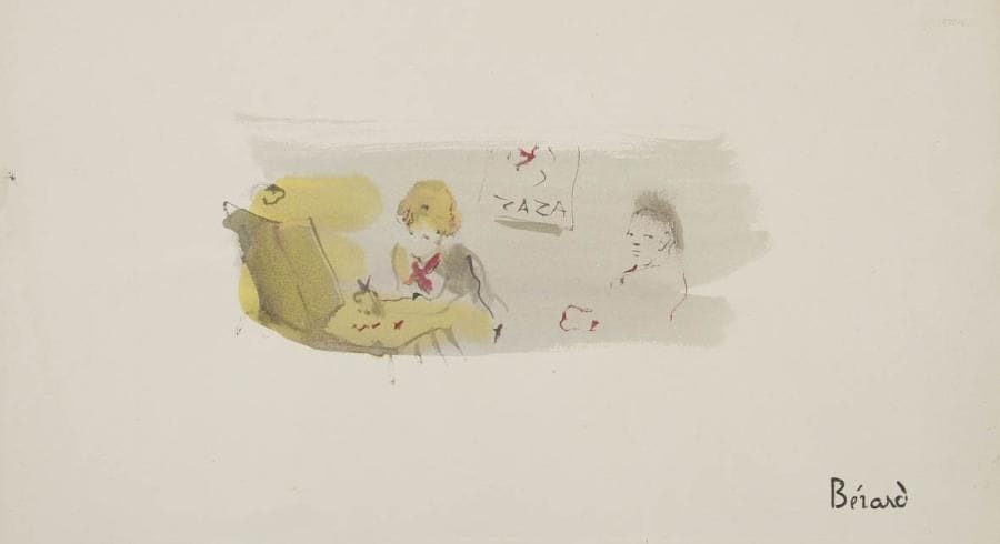 Christian BÉRARD (1902-1949)
Zaza Dessin à l'encre et aquarelle. Porte le cachet de la signature en bas à droite. 17 x 23 cm