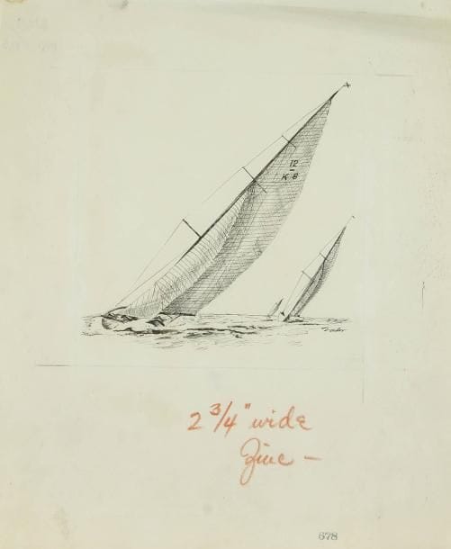 Charles TUDOR [américain] (XXe siècle)
Voiliers, vers 1931 Dessin à l'encre. Signé en bas à droite. 32,5 x 27,5 cm