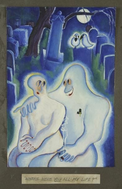 Charles TUDOR [américain] (XXe siècle)
Where were you all my life ?, vers 1930 Gouache. Signée en bas à gauche. 31 x 20,5 cm