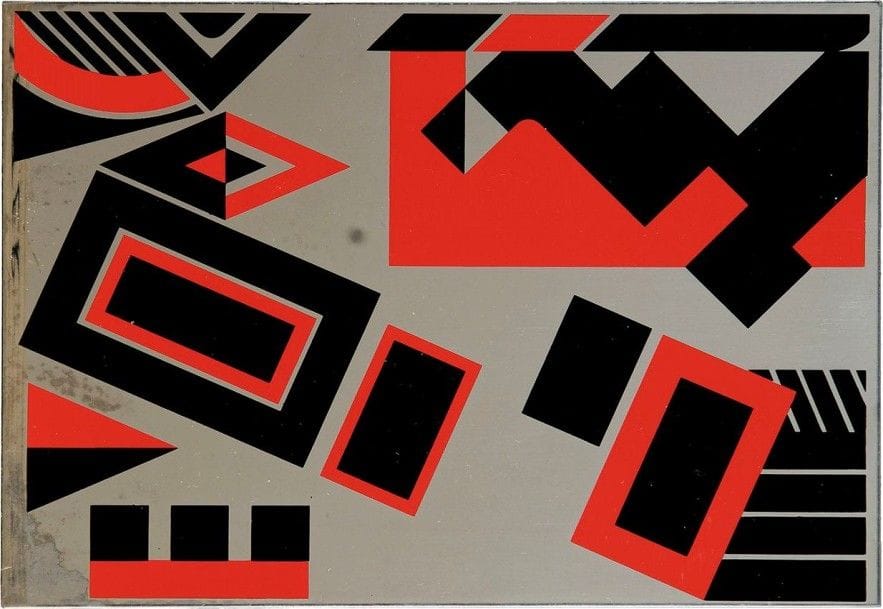 Jean DEWASNE (1921-1999)
Le Miroir «Toi». 1989. Carte postale. Sérigraphie en couleurs sur métal. 148 x 105. Épreuve numérotée et signée au verso à la gouache blanche, légèrement oxydée. Tirage à 50 épreuves