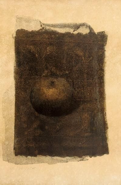 Yuri Kuper (britannique, né en 1940)
Pomme sur fond noir. Lithographie. 600 x 900. Impression en couleurs. Très belle épreuve sur vélin, justifiée «HC» et numérotée puis signée à la mine de plomb. Toutes marges non ébarbées. Tirage à 150 épreuves