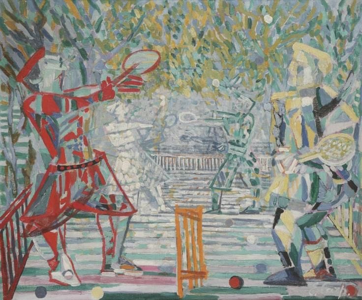 Esther CARP (1897-1970)
Joueuses de tennis Huile sur toile. Signée en bas à droite. 46,5 x 55 cm