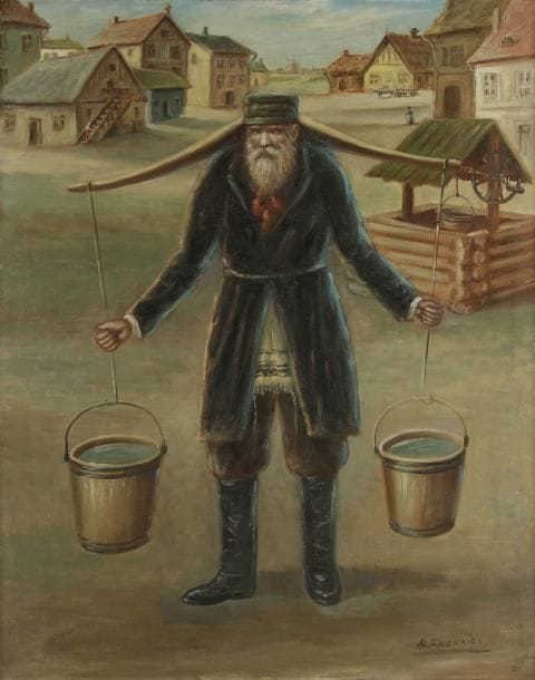 Héléna FRENKIEL (1900-1942)
Le Porteur d'eau Huile sur toile. Signée en bas à droite. 82 x 64 cm