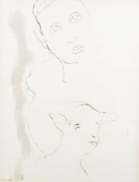 MANE-KATZ (1884-1962)
Jeune Juif à l'agneau Dessin au lavis. Signé en bas à gauche. 54 x 42 cm