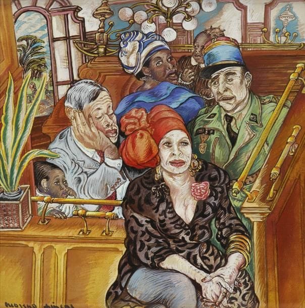 MORENO PINCAS (né en 1936)
Scène de bar Huile sur toile. Signée en bas à gauche. 35 x 35 cm