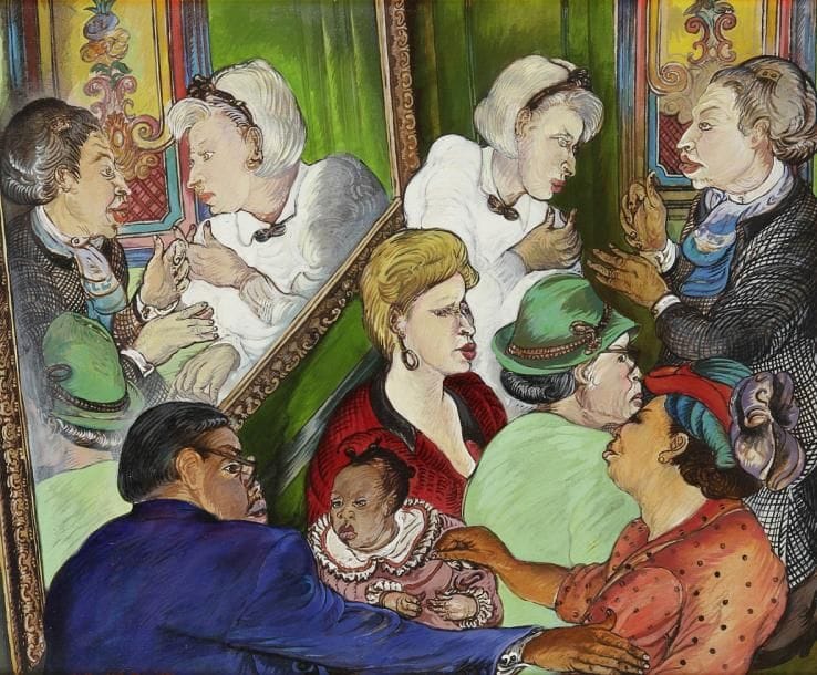 MORENO PINCAS (né en 1936)
Au café Huile sur toile. Signée en bas à gauche. 54,5 x 65,5 cm