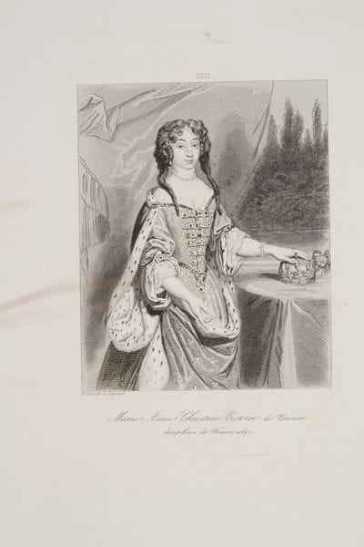 Marie-Anne-Christine de Bavière (1660-1690)
Dauphine de France; fille de l'Électeur de Bavière Ferdinand, épouse (1680) du Grand Dauphin (fils de Louis XIV), mère du duc de Bourgogne et de Philippe V d'Espagne.Lettre signée «M. Anne Chrestienne», Versailles 12 février 1683, au cardinal Raimondo Capizucchi; 1 page in-4, adresse avec cachets de cire rouge aux armes sur lacs de soie rouge (portrait gravé joint).«Jay receu avec les sentimens que vous pouvés desirer les temoignages que vous me donnés par vostre lettre de la part que vous prenés à ma conservation. Je ne doute pas que les voeux que vous avés fait au Ciel pour ce sujet ne soient exaucés, et j'auray toujours tres agreables les occasions de vous donner des preuves de l'estime que j'ay pour vostre personne»...Ancienne collection Gauthier-Lachapelle (10 mai 1872, n° 878).