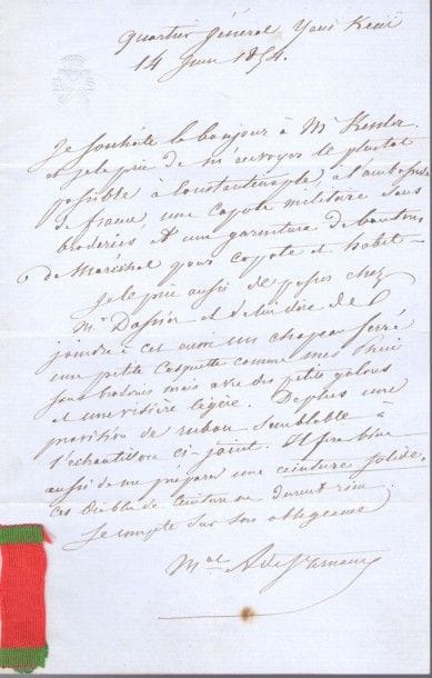divers. Environ 120 lettres ou pièces, XVIIIe-XXe siècle. {CR}L.A.S., L.S. ou P.S. par Charles marquis d’Autichamp (1817, au comte de Grignan), Gabriel Faure (2, à Jean Nesmy), Antoine Finot (préfet du Mont-Blanc, 1815), le général de Lauriston (1815), le maréchal Armand de Saint-Arnaud (1854), Jean-François Vitet (Lyon 1818), etc. Documents concernant la famille Serre: quittance, consultations juridiques, passeport, baux de fermage, affaires de succession, acte d’émancipation. Brevets et diplômes: certificat d’études; diplôme de fin d’études (enseignement secondaire des jeunes filles); capacité pour l’enseignement primaire (institutrice); bachelier; brevet d’invention. Actes notariés de ventes. Faire-part et extraits de naissance et de décès. Prière des prêtres déportés à l’île de Ré en 1800. Affiche électorale (1860). Télégramme officiel de la situation militaire (15 septembre 1914). Permis de circuler et fiches de démobilisation. Correspondance commerciale, administrative et particulière (France, Sénégal, Guinée française); nombreuses lettres à des juristes de Saint-Étienne. Carton d’invitation à l’Assemblée constitutive de la Milice française de la Loire. Billet de loterie; lettre à vignette; oblitérations philatéliques... 
