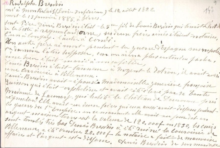 [Rodolphe BRESDIN (1825-1885)]. 13 L.A.S. de sa fille Rodolphine Bresdin, Paris 1903-1914, à Robert de Montesquiou; 24 pages in-8. {CR}Correspondance relative à son père, notamment aux articles et au livre L’Inextricable Graveur:Rodolphe Bresdin(Richard, 1904) de Montesquiou.
19 novembre 1903. «Je suis heureuse de savoir que vous avez terminé l’œuvre de mon regretté Père. En lui rendant justice, vous avez accompli une belle action». Elle le prie de lui retourner les documents prêtés pour réaliser l’ouvrage: «ce sont les chers souvenirs et les seuls que je possède»… 6 décembre 1911, envoi d’une intéressante notice biographique sur Bresdin, sur ses ancêtres et sa famille, son mariage et ses enfants, etc. 17 janvier 1912. «Je viens de recevoir le n° de la revue tant attendue et désirée […] Vous avez prêté pour la circonstance le portrait de mon père qui est vraiment lui-même tant c’est ressemblant – et votre magnifique recueil le tout parfaitement reproduit dans votre article avec votre grand talent de poète et grand écrivain. Vous présentez au grand public artiste et connaisseur le grand artiste longtemps méconnu en lui donnant la gloire et la lumière»… Etc.
On joint un exemplaire de la conférence L’Inextricable graveur que Montesquiou a donnée en 1908 à l’occasion de l’exposition Bresdin organisée au Salon d’Automne; la plaquette Rodolphe Bresdin dit Chien-Caillou d’Auguste Fourès (Carcassonne, Impr. G. Servière, 1891) annotée par R. de Montesquiou; 2 l.a.s. de Marius-Ary Leblond (1919); une gravure de L’Atelier de Chien-Caillou à Sèvres par H. Boutet, un fac-similé d’une lettre de Bresdin, 2 coupures de presse.
