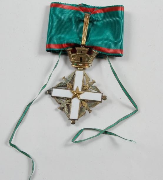 ITALIE

ORDRE NATIONAL DU MéRITE, institué en 1951.
Croix de commandeur.
Vermeil et émail. Cravate.
Dans son écrin de Cravanzola avec rosette.
T.T.B.

Provenance: Monsieur Michel GUY, Secrétaire d'état à la Culture de 1974 à 1976