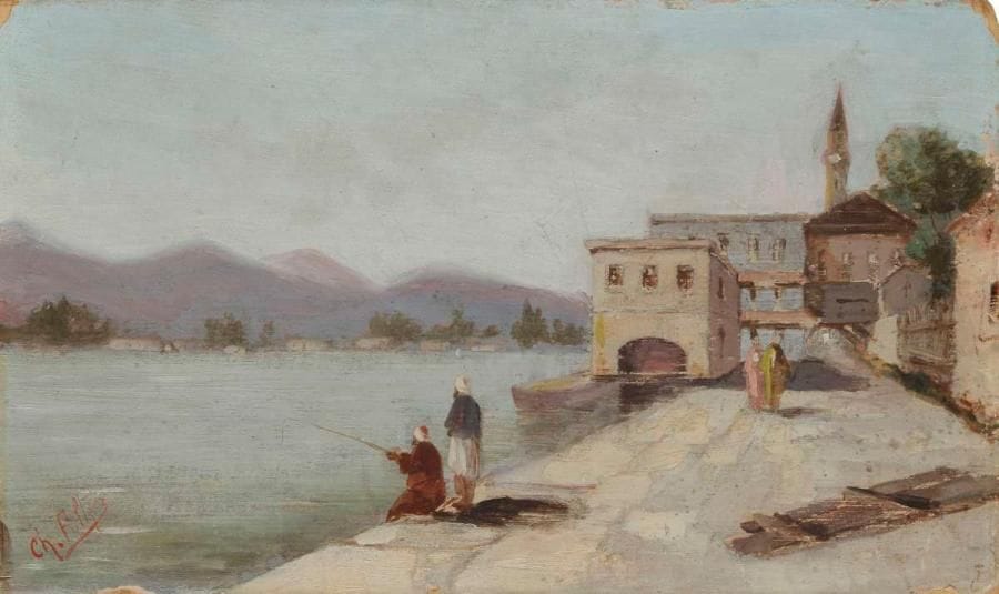 Ch. FOLTZER (XIX-XXe siècle)
Orientaux pêchant Huile sur carton. Signée en bas à gauche. (Petits manques sur les bords). 18 x 30.5 cm
