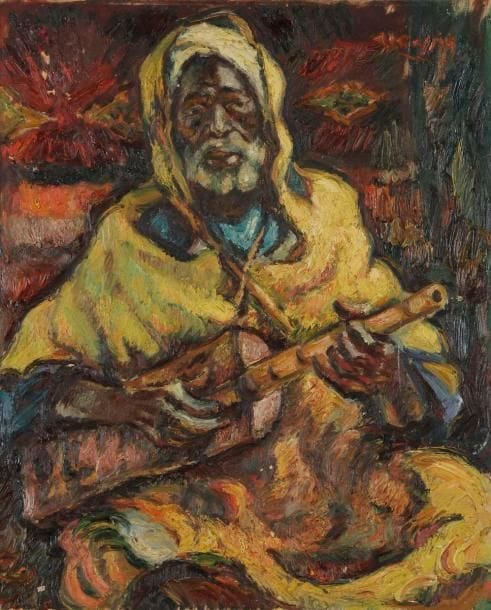 R. CASSIN (XXe siècle)
Vieil oriental musicien Huile sur toile. Signée en haut à droite. 65 x 54 cm