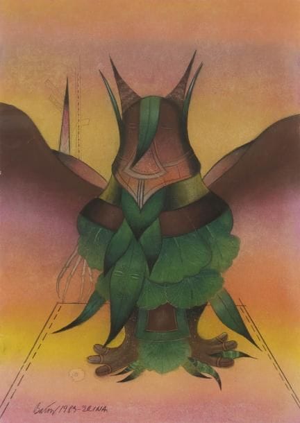 Jacques BARON (1905-1986)
Personnage fantastique, 1989 Pastel. Signé et daté en bas à gauche. 84 x 59 cm