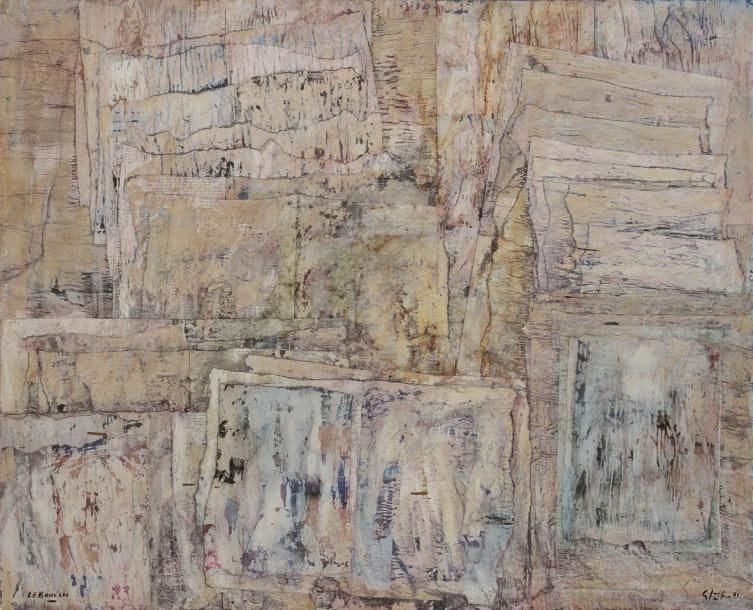 Jean-Pierre LE BOUL'CH (né en 1940)
Entrée en matière, 1991-92 Technique mixte sur toile. Signée et datée en bas à droite. Signée, datée et titrée au dos. 81 x 100 cm