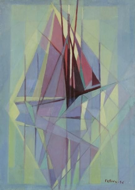 André Fetiveau, dit FETIVO (1908-?)
Voilier, 1956 Huile sur toile. Signée et datée en bas à droite. 90 x 64.5 cm
