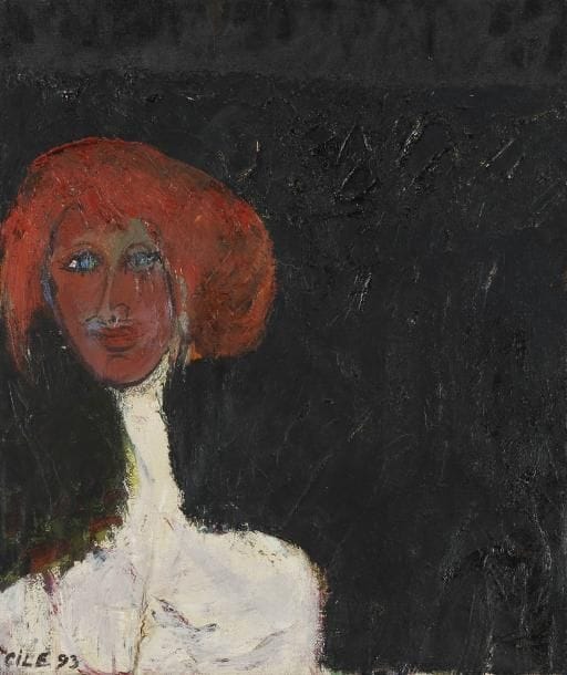 Milan MARINKOVIC CILE [serbe] (né en 1947)
La Demoiselle, 1993 Huile sur toile. Signée et datée en bas à gauche. 60 x 51 cm