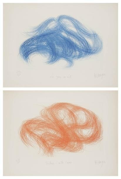 Jean MESSAGIER (1920-1999)
Les Yeux au ciel - Printemps au mille coeurs 2 eaux-fortes en couleur. Signées, titrées et numérotées sur 300. 30.5 x 49 cm