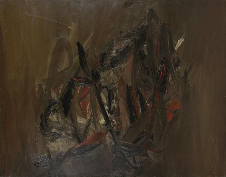 Constantin BYZANTIOS [grec] (1924-2007)
Claire-voie I, 1961 Huile sur toile. Signée en bas à droite. (Petits manques). 114 x 146 cm Exposition: Byzantios, Musée Galliera, Paris, 1972, n°2, reproduit au catalogue