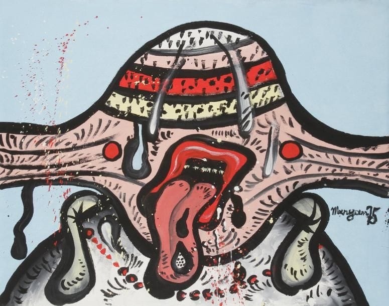 Pinchas Burstein dit Mary MARYAN [polonais] (1927-1977)
Personnage, 1975 Acrylique sur toile. Signée et datée en bas à droite. 73 x 92 cm