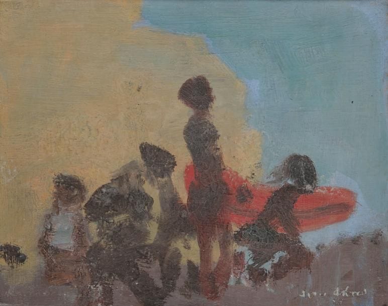 Avni ARBAS [turc] (1919-2003)
Personnages, 1958 Huile sur toile. Signée et datée en bas à droite. 19 x 24 cm Provenance: Ancienne collection J. L., Paris