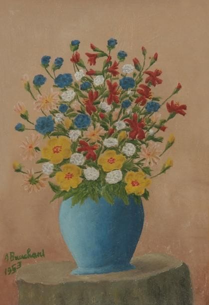 André BAUCHANT (1873-1958)
Vase de fleurs, 1953 Huile sur toile. Signée et datée en bas à gauche. 27 x 19 cm Provenance: Galerie Suillerot, Paris