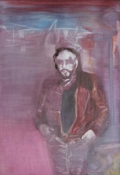 Farid AOUAD [libanais] (1924-1982)
Homme debout au blouson Huile sur toile. Signée en bas à droite. 116 x 89 cm