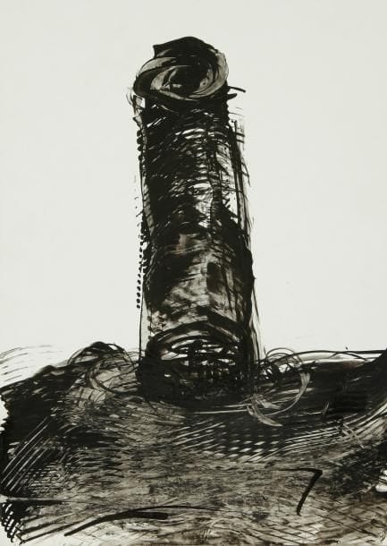 Behjat SADR [iranienne] (1924-2009)
Totem Encre sur papier glacé. Non signée. 33 x 23 cm